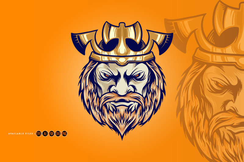 axe-crown-king-viking-head-mascot