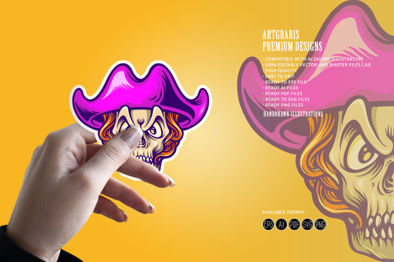 pirates-candy-skull-mascot-illustrations