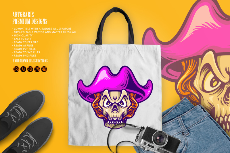 pirates-candy-skull-mascot-illustrations