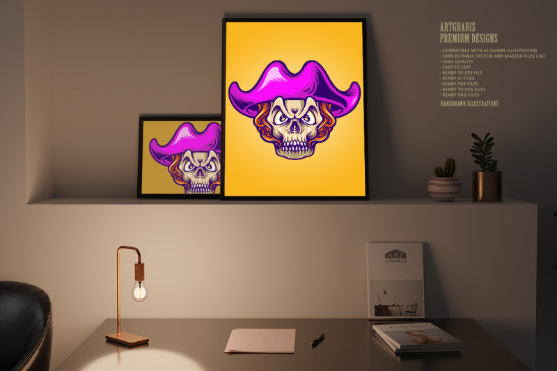 pirates-candy-skull-mascot-illustrations