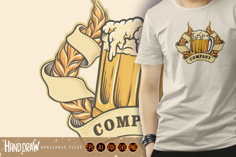 wheats-a-glass-beer-badge-illustrations