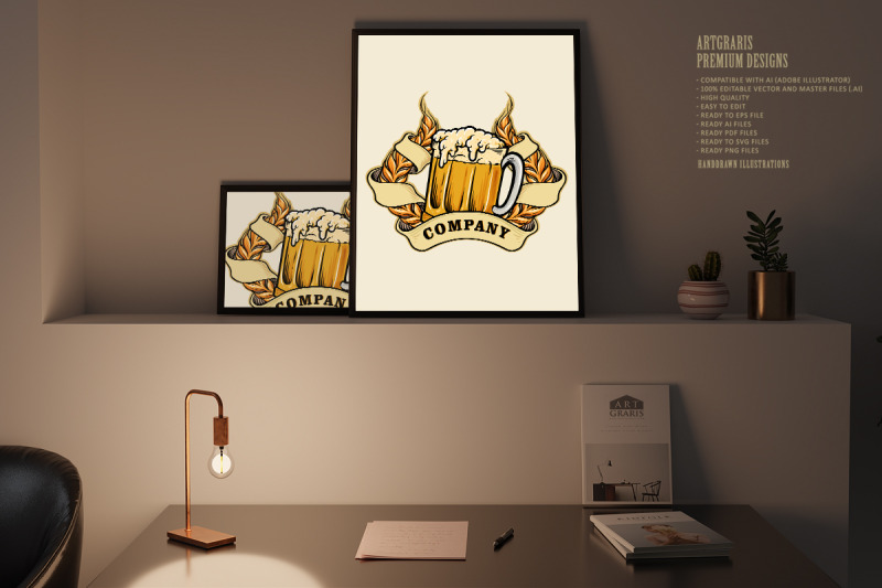 wheats-a-glass-beer-badge-illustrations