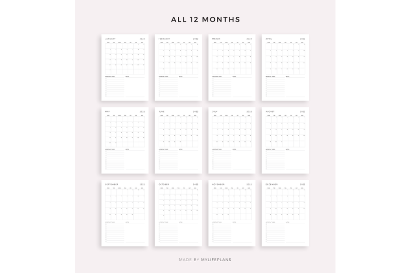 2022-monthly-planner-on-one-page-monthly-organizer-monthly-agenda