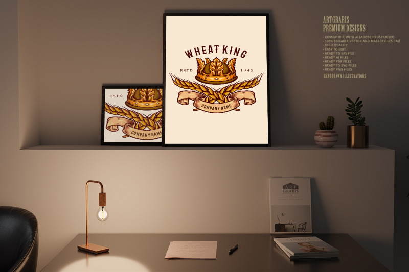 wheat-king-crown-logo-badge-illustrations