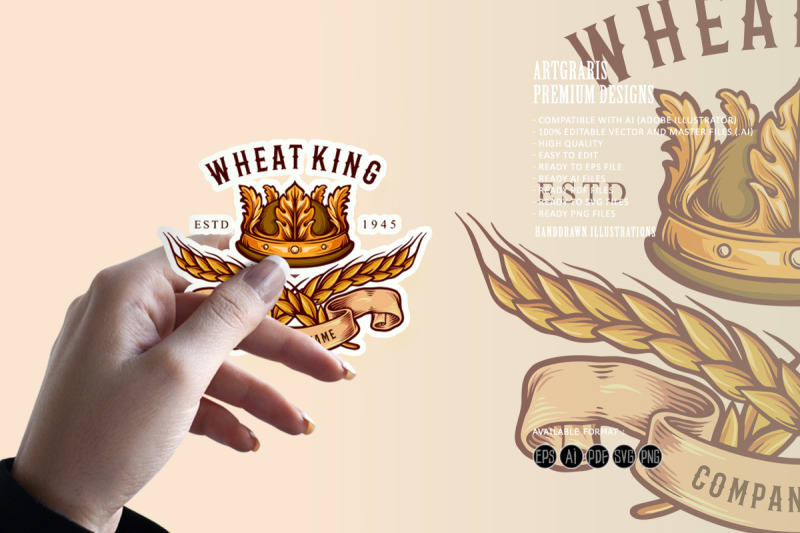 wheat-king-crown-logo-badge-illustrations