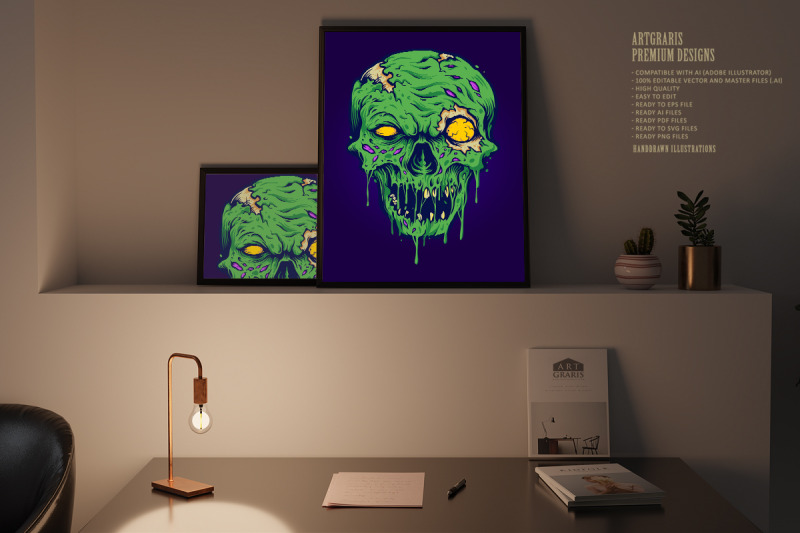 skull-zombie-isolated-illustrations