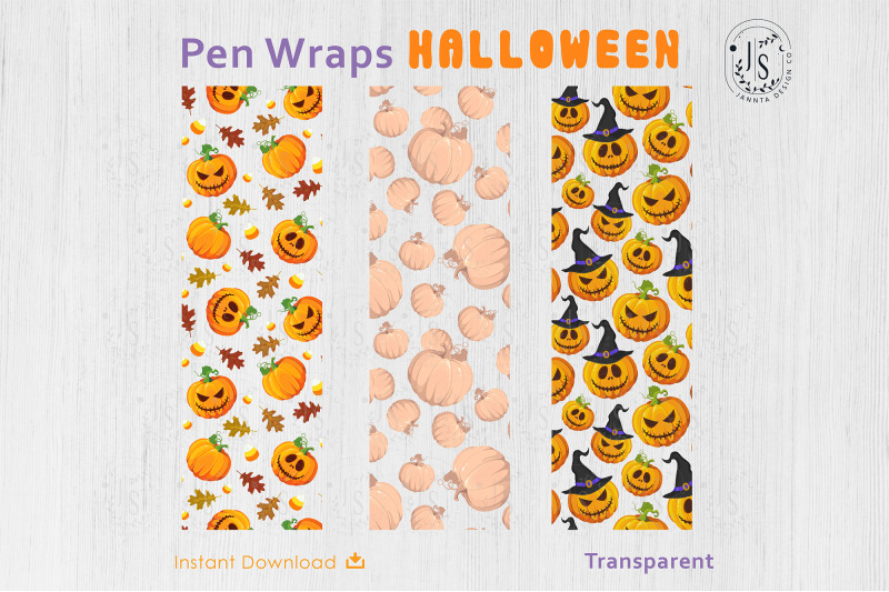halloween-pumpkin-lantern-pen-wraps