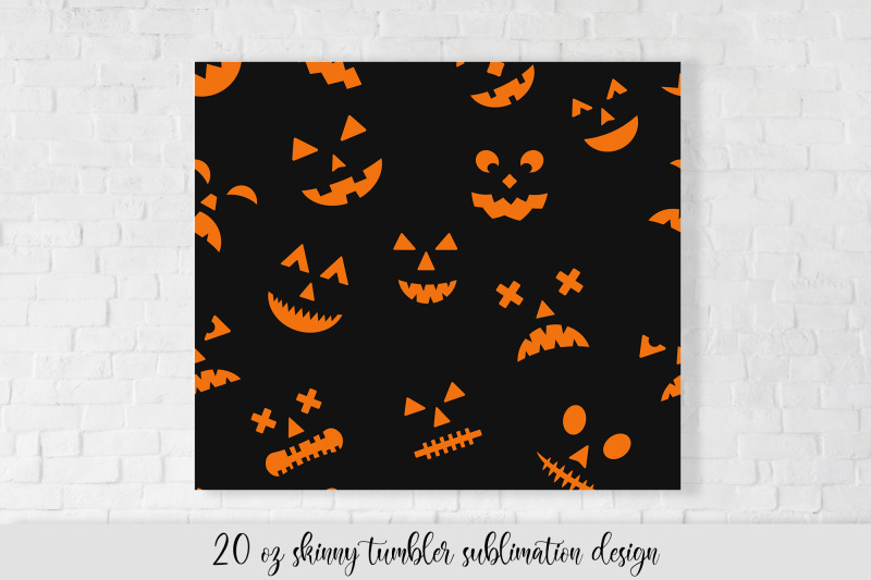 creepy-halloween-pumpkin-faces-tumbler-sublimation-wrap