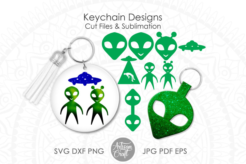 alien-keychain-svg-alien-face-alien-space-ship-svg