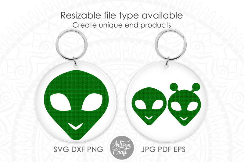 alien-keychain-svg-alien-face-alien-space-ship-svg