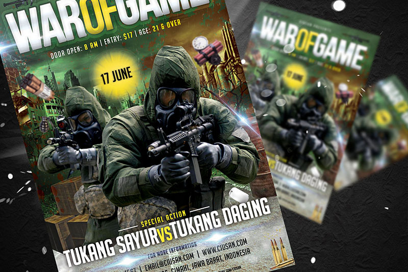 war-of-game-flyer-template