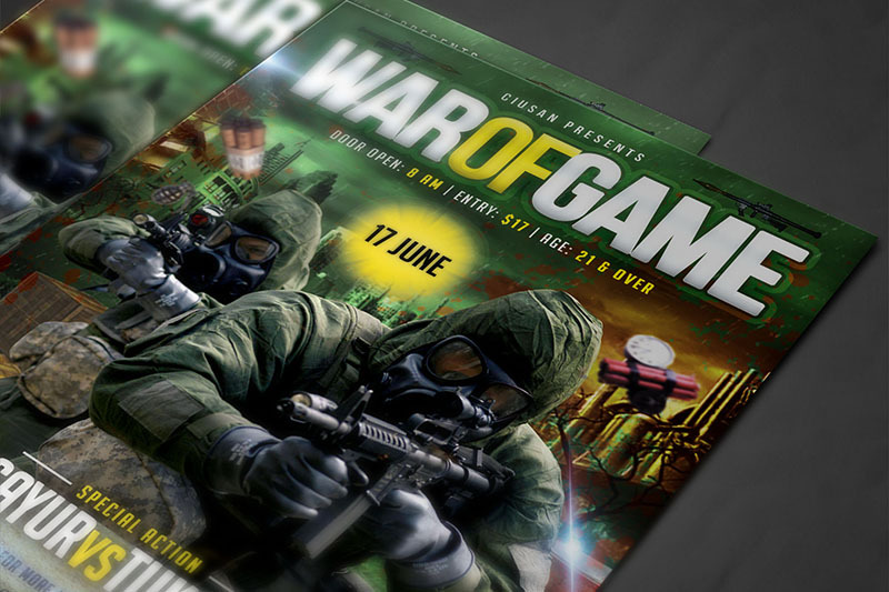 war-of-game-flyer-template