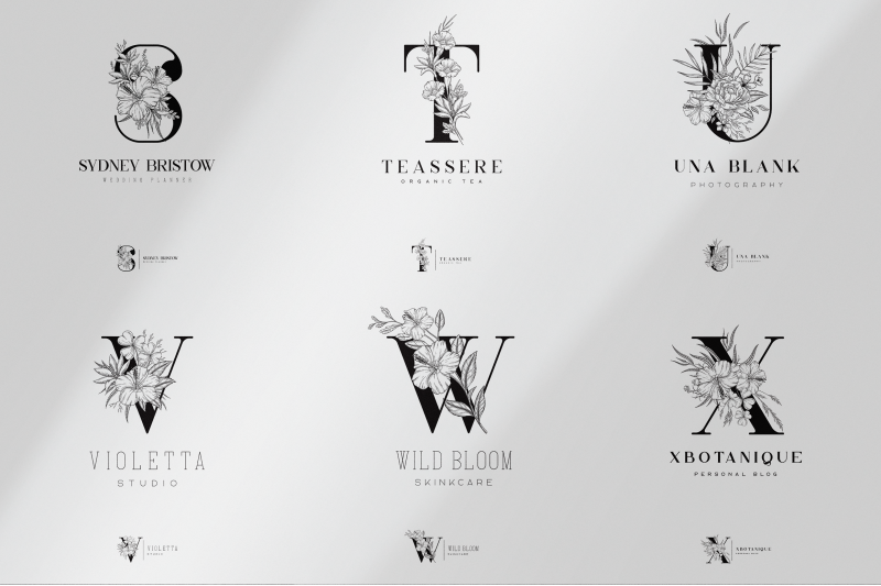 sylvan-floral-logos-fonts-included