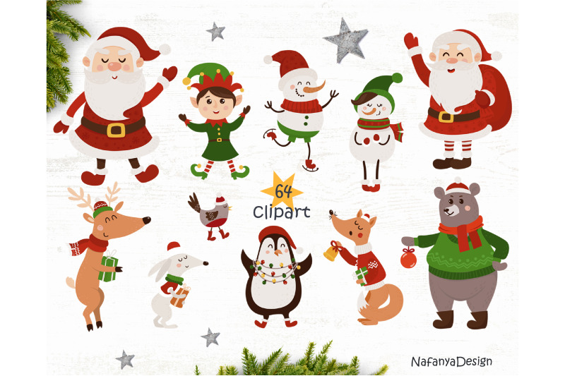 christmas-animals-santa-clipart