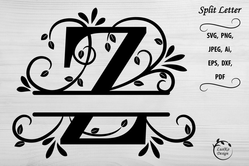 letter-z-split-monogram-letter-z-floral-alphabet-svg-dxf