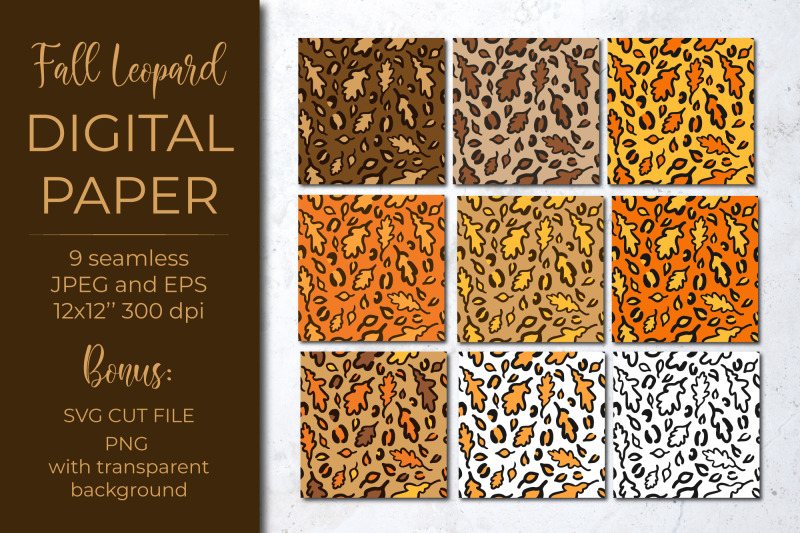leopard-digital-paper-fall-oak-leaves-leopard-print