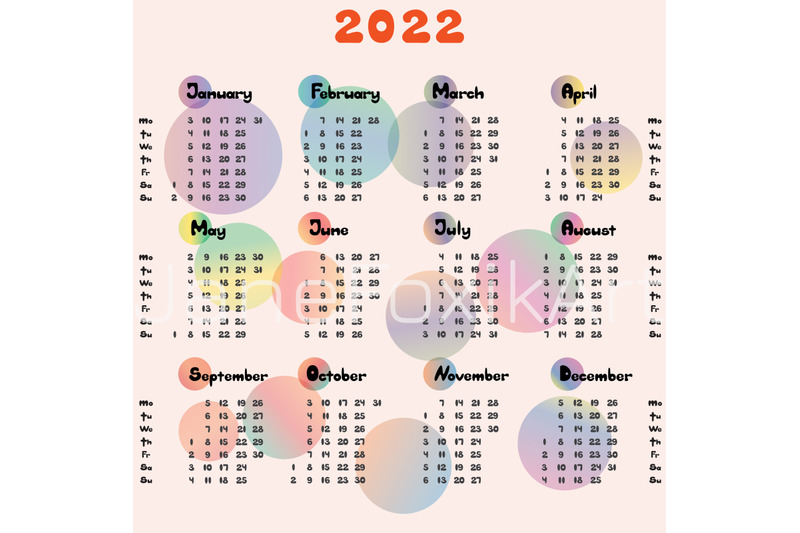 calendar-2022-design-with-2-colorful-schemes-bright-and-jolly-calendar