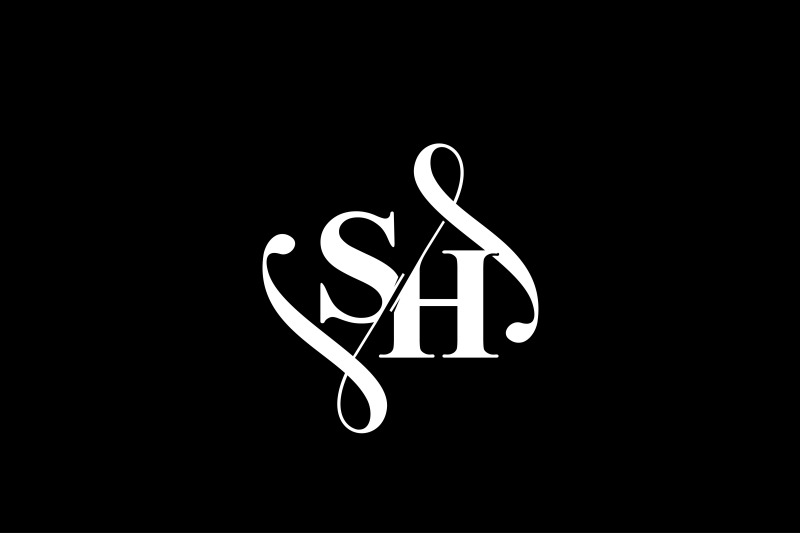 sh-monogram-logo-design-v6
