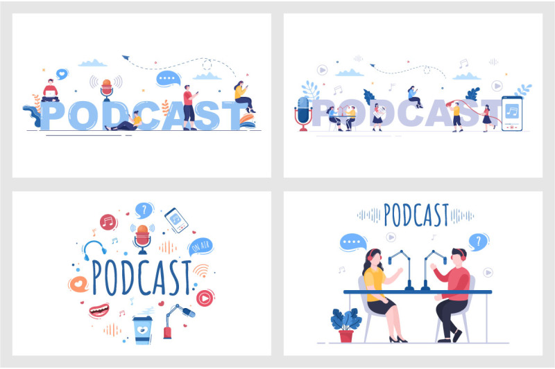 16-podcast-background-vector-illustration