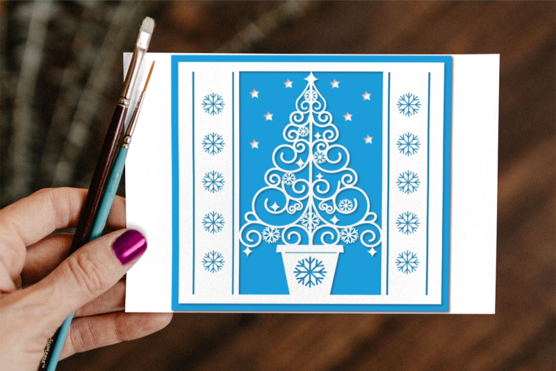 3d-postcard-christmas-tree-multi-layered-illustration