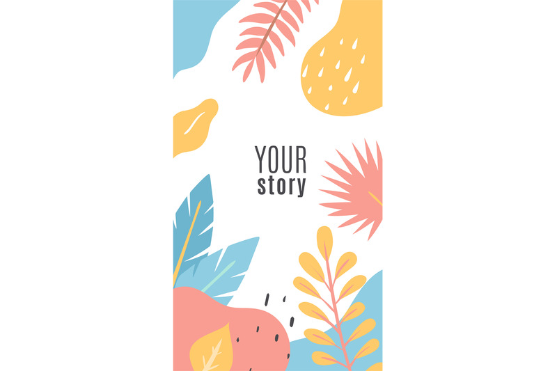 floral-cover-design-social-networks-posts-multicolor-abstract-shapes