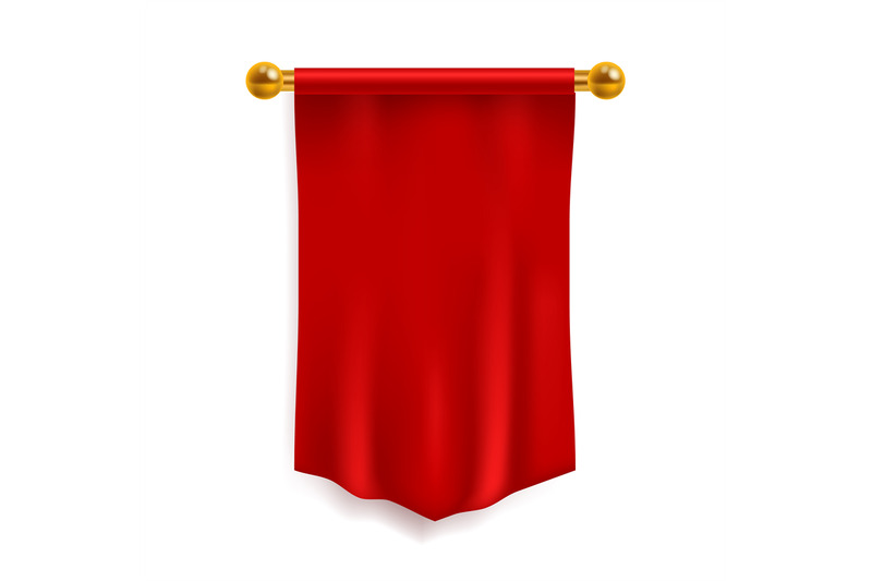 pennant-red-3d-realistic-textile-flag-silk-or-velvet-empty-material