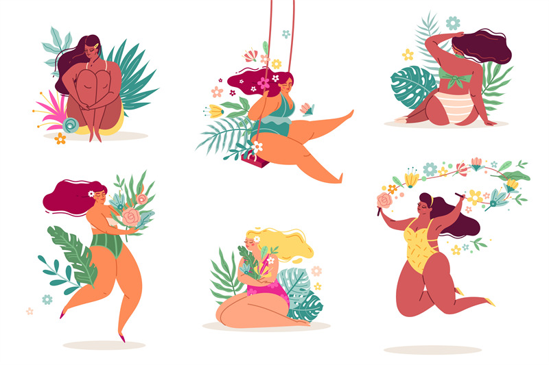 women-in-flowers-body-positive-ladies-in-beautiful-tropical-leaves-an