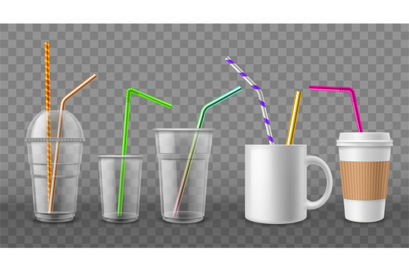 cups-with-straws-realistic-disposable-mugs-3d-ceramic-and-cardboard