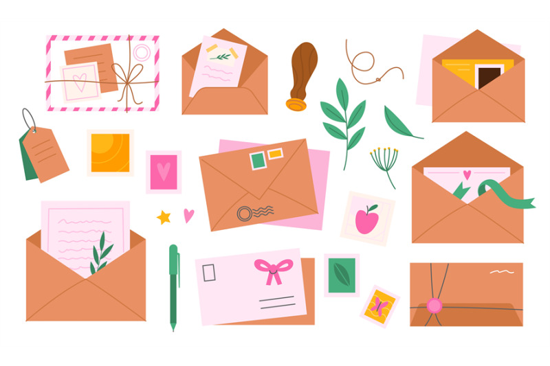 envelopes-with-postmarks-letters-and-greeting-cards-decor-mail-messa