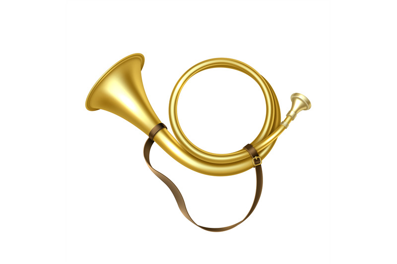 golden-trumpet-realistic-metal-bugle-royal-decoration-3d-medieval-m