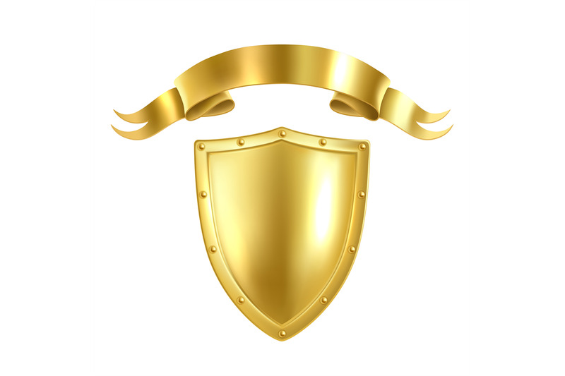 realistic-heraldic-symbol-3d-golden-shield-and-ribbon-monarch-award