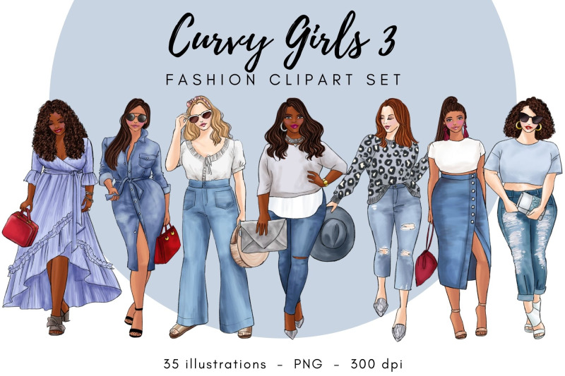 curvy-girls-3-fashion-clipart-set