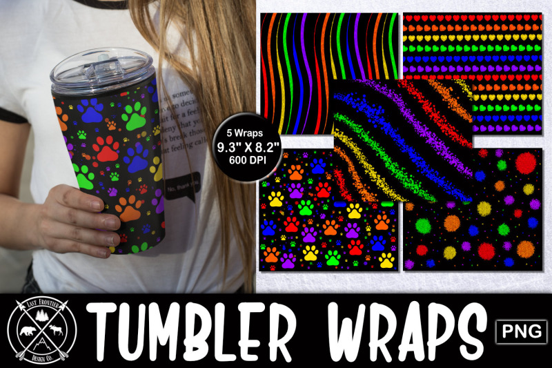 skinny-tumbler-black-rainbow-wrap-sublimation-tumbler-png