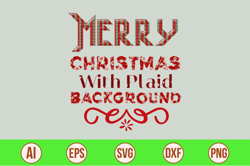 merry-christmas-with-plaid-background-svg