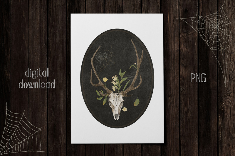 halloween-deer-skull-print-png