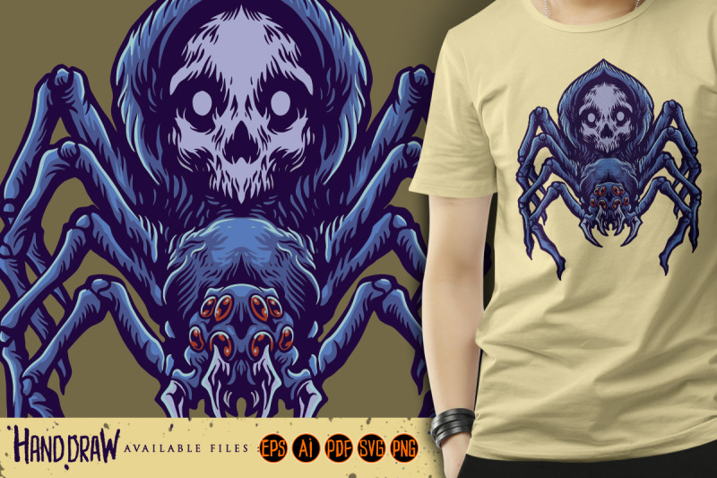 halloween-black-angry-spider-skull