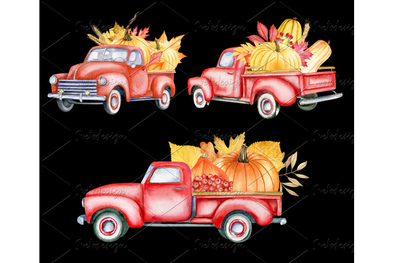 watercolor-autumn-pickup-truck-clipart-hand-drawn-fall-thanksgiving