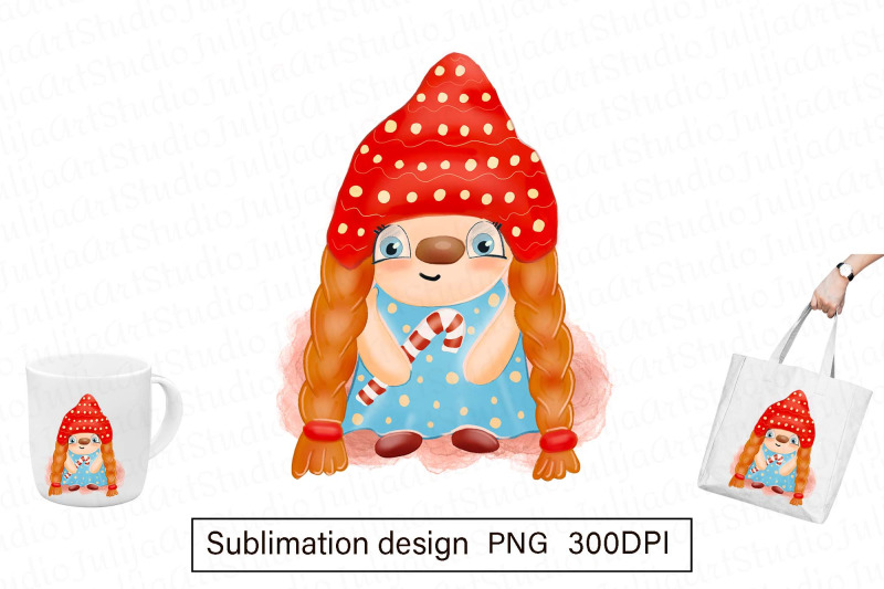 christmas-gnome-girl-with-candy-sublimation-design-png