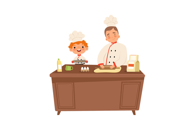 boy-chef-cute-kid-and-man-cooking-at-kitchen-child-in-uniform-making