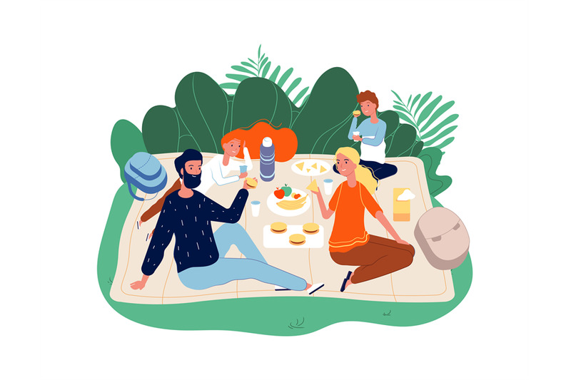 happy-family-time-parents-and-kids-on-picnic-adults-children-eating