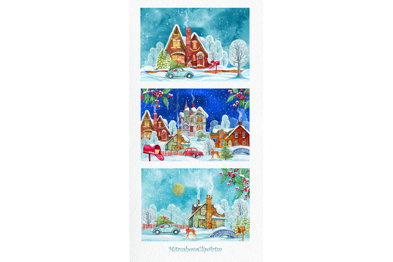 winter-cottages-png-clipart
