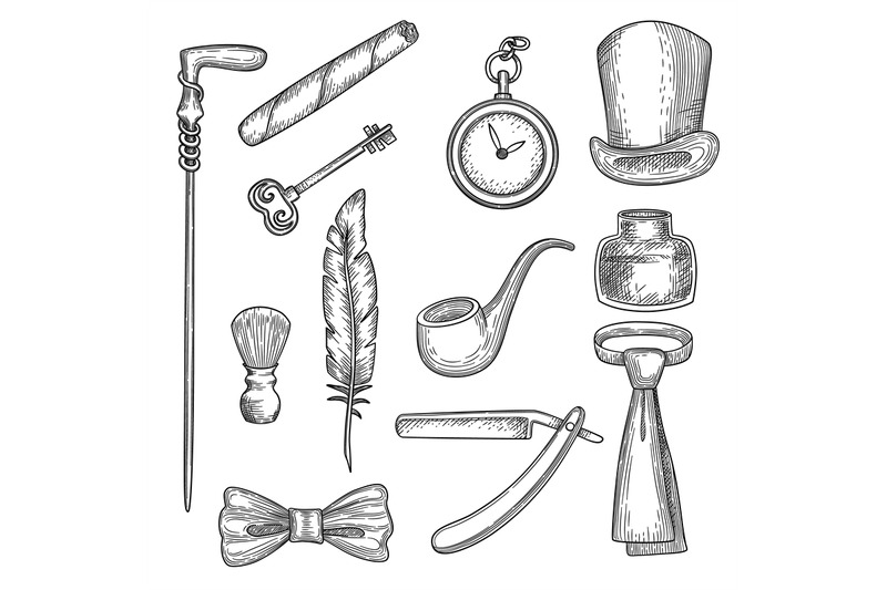 gentleman-set-retro-hand-drawn-collection-of-man-clothes-and-accessor