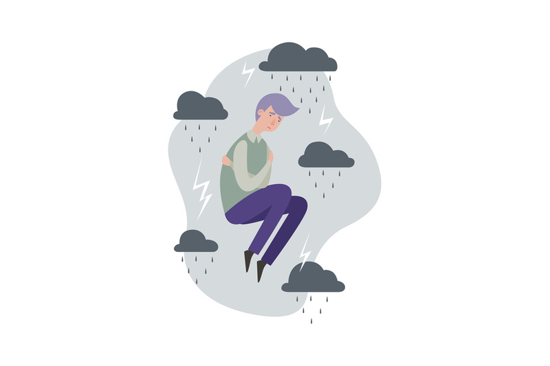 depression-metaphor-sad-man-grey-clouds-with-lightnings-and-rain-fl