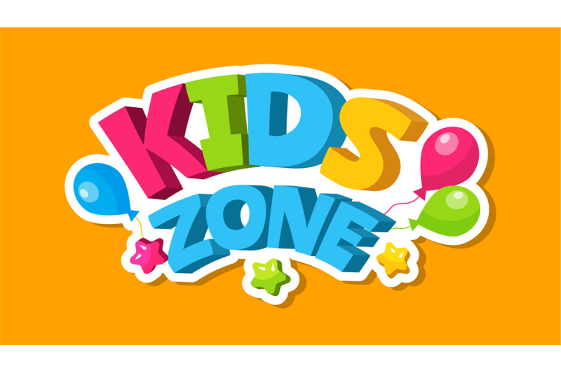 kids-zone-sticker-colorful-balloons-children-playroom-banner-design