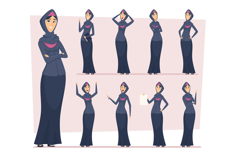 arabic-woman-saudi-muslim-business-girls-in-various-characters-ethnic