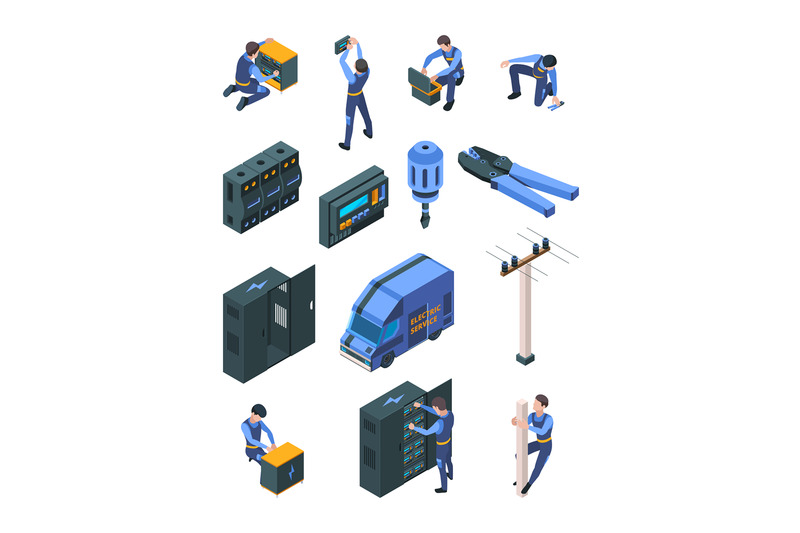 electrician-working-isometric-people-in-uniform-making-safety-electri