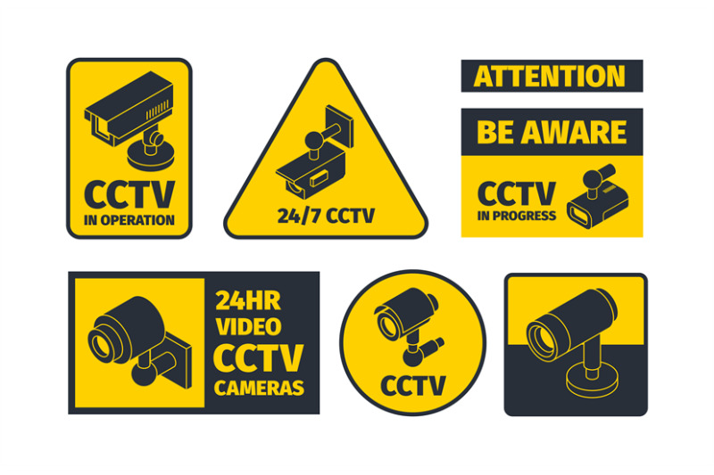 cctv-systems-information-badges-safety-anounce-warning-robbery-signal