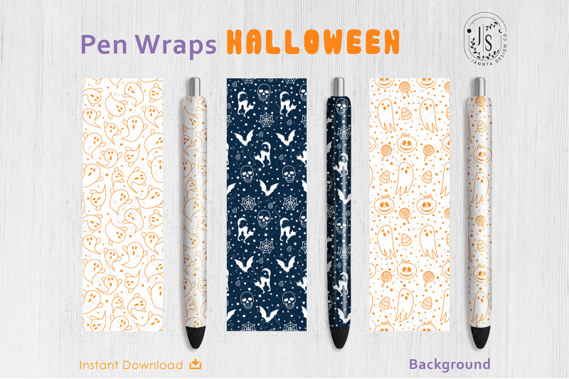 halloween-ghost-and-pumpkin-pen-wraps