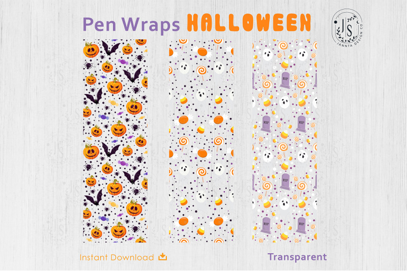 halloween-ghost-and-pumpkin-pen-wraps