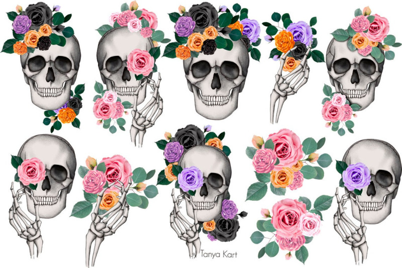 flowers-and-sculls-clip-art